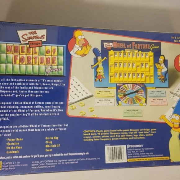 The Simpsons Wheel of Fortune Board Game - New - Picture 2 of 2